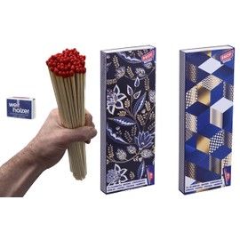 jameitop®🔥 2 Jumbo Streichholzschachteln XXL 28cm extra lang für Kamin/Feuer Motive: 2x70er Packungen Kaminanzünder Streichhölzer Zündhölzer +1 Pack Welthölzer