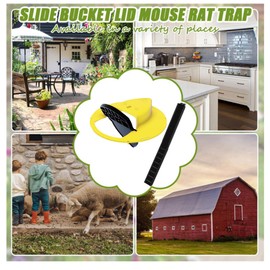 Mouse Trap, Humanized Mousetrap with Flip and Slide Lid, Trap Door Style, Auto Reset, Mouse Rat Traps for Indoor Outdoor Use, | 5 Gallon Bucket Compatible | Mouse Trap Bucket Lid (2 Pack)