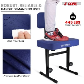 3-Padded PNB B-REST BLU Piano Bench Heavy-Duty Musician Chair Height Adjustment Backrest Cushioned Stool D0100H5F7G6SKU: PNB B-REST BLU