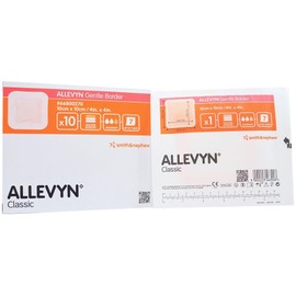 Smith and Nephew 66800270 Allevyn - Aderezo suave con bordes de 10.16 x 10.16 cm, caja de 10