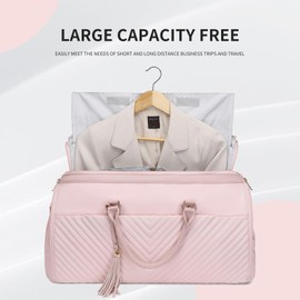 RUIMA Garment Bags for Travel Convertible Suit Travel Bag for Women Man Stylish Carry On Garment Bag with Toiletry 2 in 1 Hanging Suitcase Suit Business Travel Bag Gifts for Women(Pink)