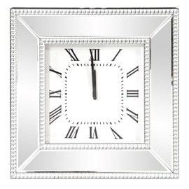 Howard Elliott 99172 Mirrored Wall Clock with Beaded Glass Trim