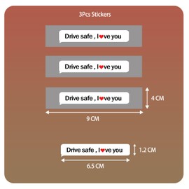 3Pcs I Love You Drive Safe Mirror Sticker,Car Stickers Self-Adhesive Drive Safe I Love You,Car Decor for Women Stickers Rearview Mirror Car Decals Waterproof