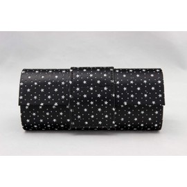 Mukojima 70C083-2 Sunglasses Glasses Case Semi-Hard Magnet Type Star Pattern Glitter Black