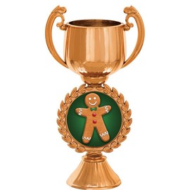 Crown Awards 6.5" Gingerbread Man Chaplet Bronze Cup Trophy, Gingerbread Man Trophies, Prime, 1 Pack