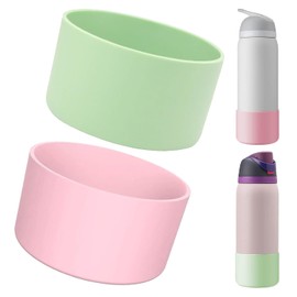 2 Piezas Silicon Funda para Owala, Protectora para Parachoques Inferior Antideslizante para Botellas de Acero Inoxidable FreeSip, Twist, y Tirar,Accesorios para Owala 40oz, 32oz, 24oz(Verde y Rosa)