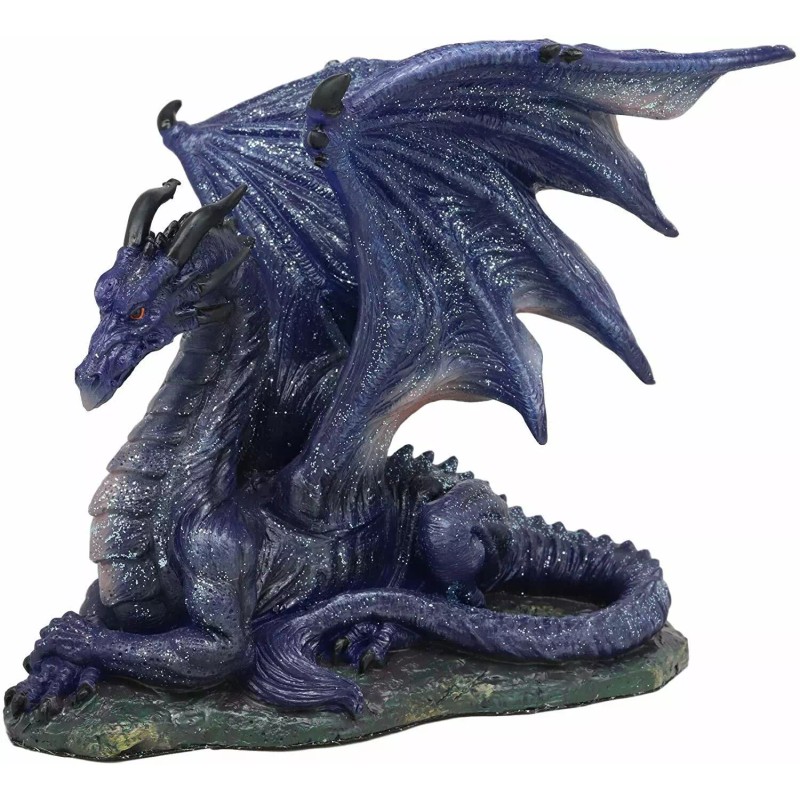 Midnight Dragon Figurine 7.75" Long Medieval Drogon Designer Resin Collection