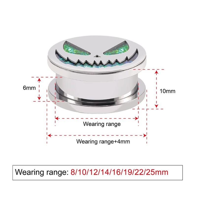 COOEAR 1 Pair Gauges for Earrings Flower Fake Opal Tunnels