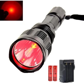 GRABOYY Red Light Flashlight Long Range Predator Light 10000 Lumens Flashlight with Battery and Charger Brightest Red Light for Night Hunting Fishing Astronomy