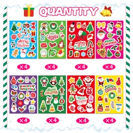 Christmas Stickers for Kids and Adults Christmas Face Stickers Bulk Cute Party Stickers for Pumpkins and Water Bottles Santa Claus Deer Snowman Stickers holiday Party Favor Supplies Art Craft Gifts