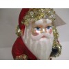 Bethany Lowe Red Beaded Santa Glass Christmas Ornament