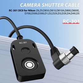 RC301-DC0/MC-30 30CM for Nikon Video Cable z8 z9 d850 d800 Remote Camera Small Shutter Release Remote Control 196.8 "Extended Cable Remote Wired Button d5 d810 d800e (RC301-DC0 NK 11.8in/30cm)