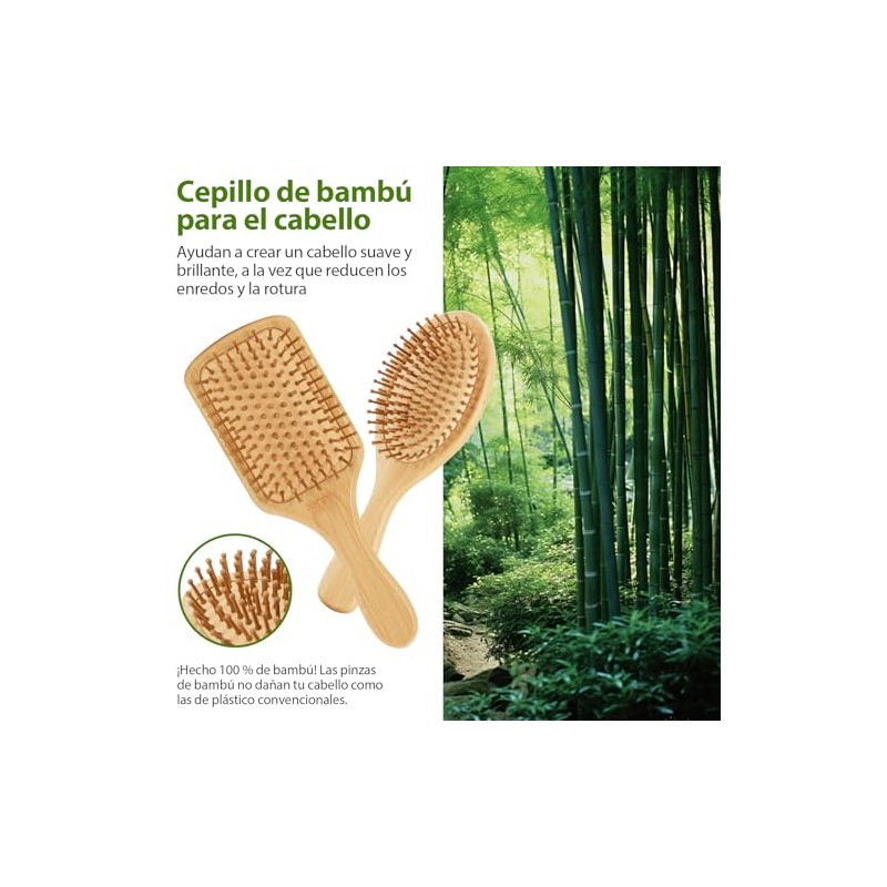 7 PCS Peine de Madera Bambu,Cepillo Bambu Cabello,Peine para Masaje