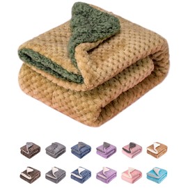 Fuzzy Dog Blanket or Cat Blanket or Pet Blanket, Warm and Soft, Plush Fleece Receiving Blankets for Dog Bed and Cat Bed, Couch, Sofa, Travel and Outdoor, Camping (Blanket (24" x 32"), DG-Mocha)