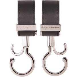e.x.p.japon E-bgh09sv Buggy Hook, SV-Synthetic Leather, Black, 360 Degree Rotation, Double Hook, Stroller Luggage Hook, Load Capacity: Approx. 132.3 lbs (60 kg), Stroller Hooks, Pack of 2