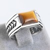 Chimoda Sterling Silver Rings for Men with Arrow Pattern, Anillos