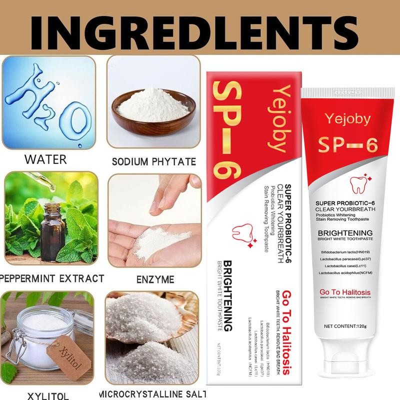 Yejoby (New) 2025  Super Probiotic Sp-6 Toothpaste, Sp-6 Ultra Whitening