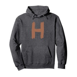 Creative Bold Leather Letter H - Design - Alphabet - Marker Pullover Hoodie