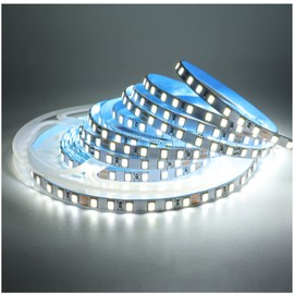 Tesfish 24 V LED Strip Light, 5 mm Wide, White 6000 K 5 m Strip Light Strip 2835 IP20 120 LEDs/M, Total 600 LEDs Strip Light Strip for Bedroom, Kitchen Decoration