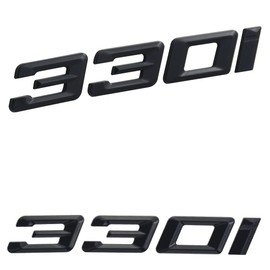 1Pc 330i Emblem Trunk Lid Car Rear Badge Nameplate Decal Number Letter Replacement for 3 Series Cars (Gloss Black) (X1AQA-20)