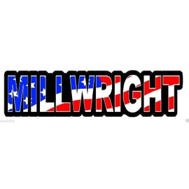 Millwright American Flag Sticker (LOT of 3)