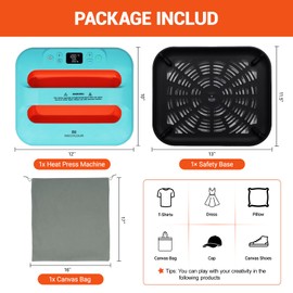 MECOLOUR Heat Press Machine for T-Shirts 12"X10", Heat Transfer Machine 110V for Sublimation,Tote Bags,Pillows,Dresses, Fast Heating, High Pressure, Precise Temperature Control, Insulated Safety Base