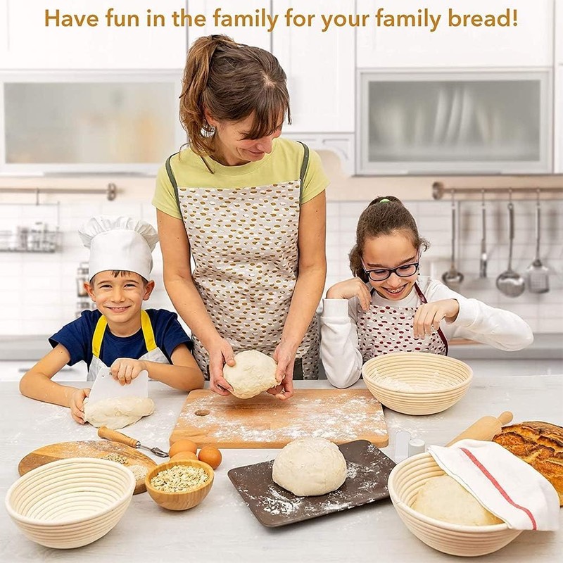 Banneton Bread Proofing Basket 2 pack 9 inch Round Basket