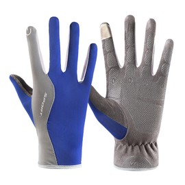 Summer thin Driving Gloves for Men Women Cool Breathable Full Finger Gloves Lightweight Anti UV 5 Fingers Cycling Gloves Non Slip Shockproof Touch Screen Gloves for Hiking Fishing Bike Motorcycle