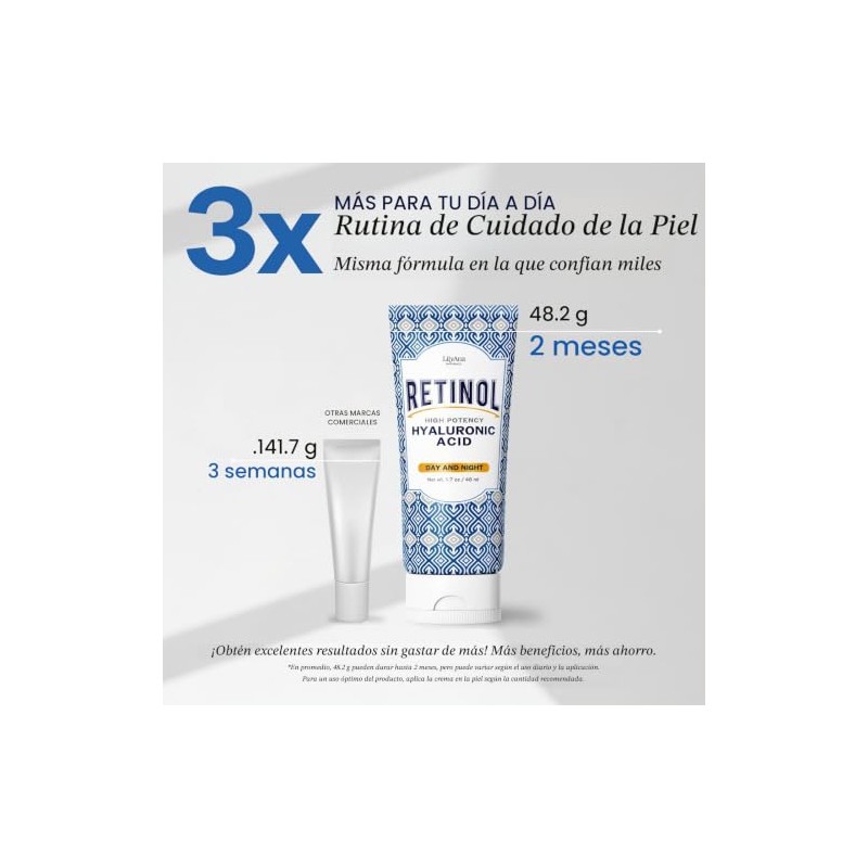 Retinol Cream Moisturizer for Face and Eyes, Use Day and