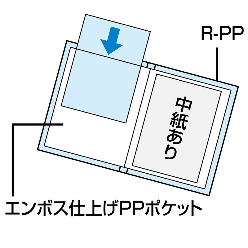 コクヨ ファイル クリアファイル A4 青 20枚 替背紙式 ラ-560B