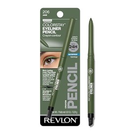 REVLON Revlon ColorStay Pencil Eyeliner with Built-in Sharpener, Waterproof, Smudgeproof, Longwearing Eye Makeup with Ultra-Fine Tip, Jade, 0.028 oz