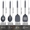 Silicone Spatula Spoon, 4 Pack Silicone Solid Turner Slotted Spatula