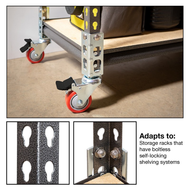 Tool Guy Republic 4pc Storage Rack Caster Wheels (Adapts to