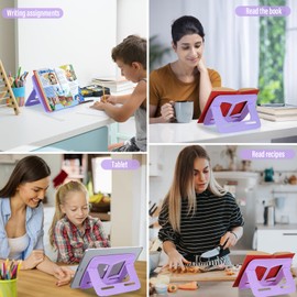 New Book Stand Book Holder Book Stand for Reading Adjustable Book Holder for Reading Not Prone to Rust and Corrosion (Purple)