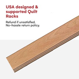 Precision Quilting Tools Wooden Quilt Hanger Rack - 48 Inch Wall Tapestry Hangers with Knob-Less Clamp Design for Quilts, Rugs, and Textiles - Light-Stained Beechwood for Elegant Home Display