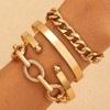 4Pcs Chunky Gold Bracelets for Women Boho Stackable Bangle Cuff