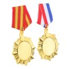 Kisangel 2pcs Durable Blank Badges with Neck Ribbons for Veterans Recognition for Memorials and Celebrations Celebrating Bravery and Service