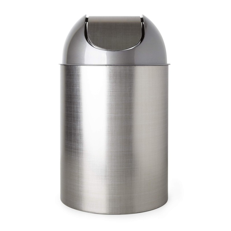 Umbra Mezzo Swing-Top Waste Can, 2.5-Gallon (9 L), Brushed Nickel/Silver
