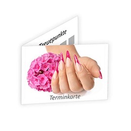 50 Bonus Cards Nail Studio Hand Flower Pink Nail Design Appointment (Pack of 50)