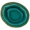 mookaitedecor Set of 2 Green Crystal Agate Slice Coasters for