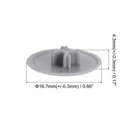 sourcing map Screw Cap Covers, 80pcs 16.7x4.3mm Plastic Screw Decoration Cover for Phillips Cam Fitting Nut Self-Tapping Screw, Dark Gray