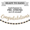 Pre-strung Congratulations Banner - No DIY - Gold Glitter Congratulation