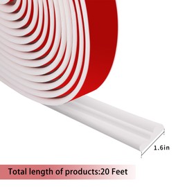 moonoom 20 Ft x 1.6''Wall Decoration Molding Trim,Self-Adhesive 3D Chair Rail Panel Molding, Flexible DIY Wall Trim for Wall Mirror Window Frame and Home Decoration