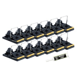Grandpa Gus's Pest Control Small Snap Traps for Mice (12 Pack) Bundle with 1 Pack Rodent Lure, Food-Grade Bait, 0.5 oz