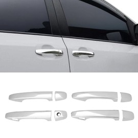 IKON MOTORSPORTS Chrome Door Handle Covers, Compatible with 10-16 Toyota Prius & 12-16 Prius V, 2010-2015 Toyota Sienna, 2009-2012 Toyota Venza, Front 2 Doors W/Smart Key Hole, 8 PCS