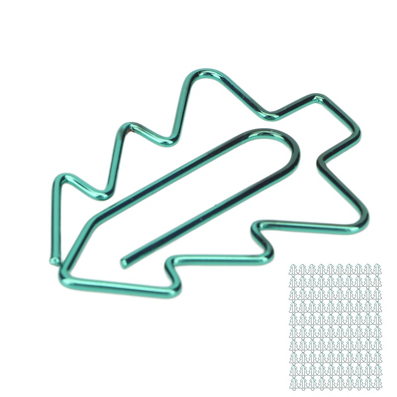 100Pcs Paper Clips Cute Unique Tree Shape Electroplating Process Lightweight