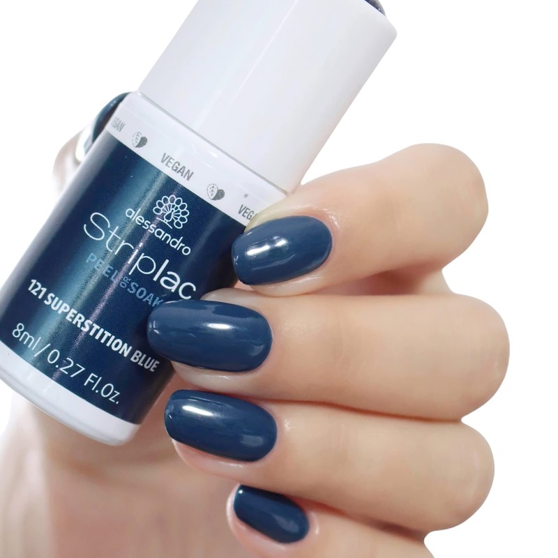 alessandro Striplac Peel or Soak Vegan Superstition Blue LED Nail