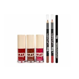 Kit 3 Gloss P.H.A.T n' Juicy Lip Glow Oil Italia deluxe + 3 Delineadores de Labios Mate IVY (As if)
