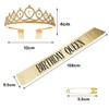 Birthday Crowns Sash Gold Crystal Tiara for Birthday Party Women