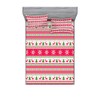 Ambesonne Nordic Fitted Sheet & Pillow Sham Set, Classical Reindeers